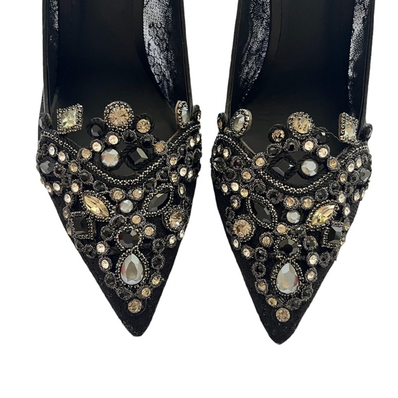 Rene Caovilla Beaded Lace Heels Pumps Size 40/10 - Picture 4 of 13